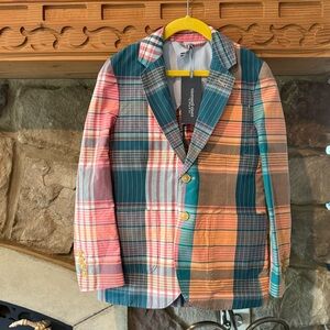 New Vineyard Vines Boys 8 Madras Blazer Cayman Plaid